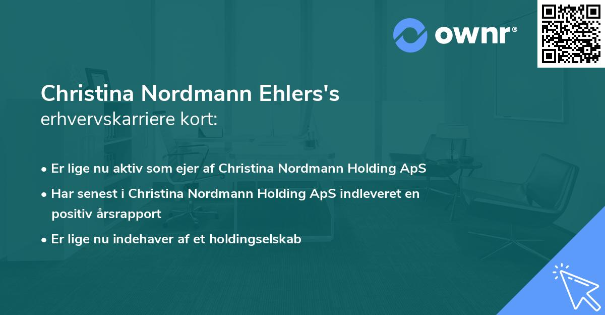 Christina Nordmann Ehlers's erhvervskarriere kort