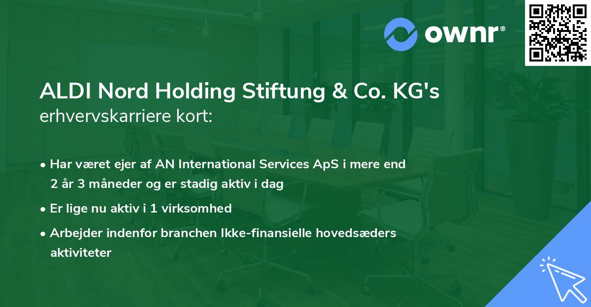 ALDI Nord Holding Stiftung & Co. KG's erhvervskarriere kort