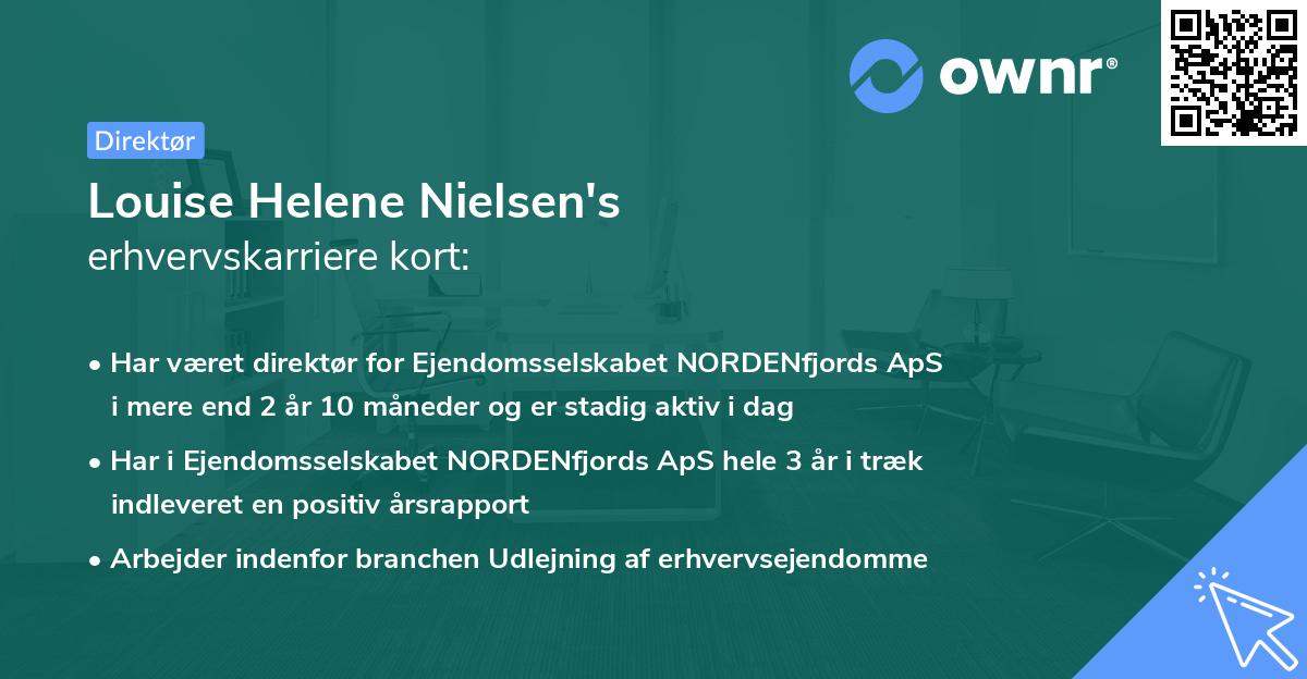 Louise Helene Nielsen's erhvervskarriere kort