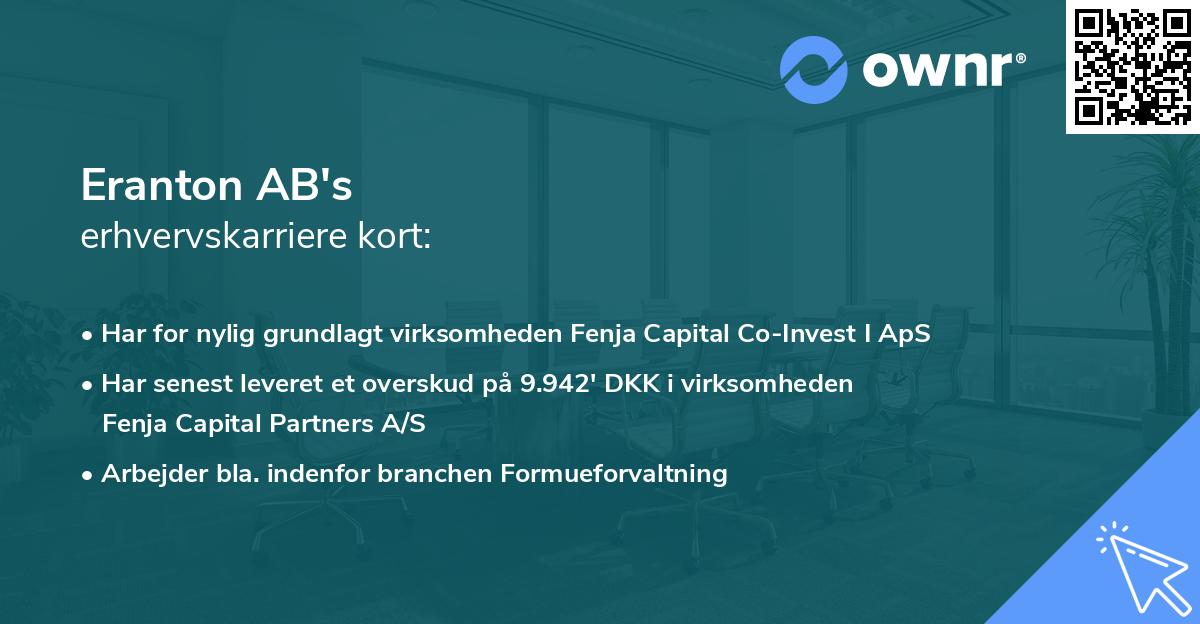 Eranton AB's erhvervskarriere kort