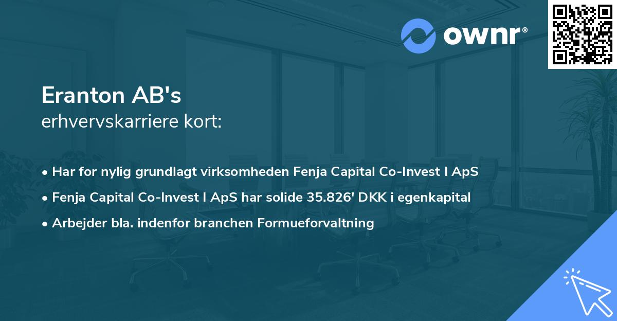 Eranton AB's erhvervskarriere kort