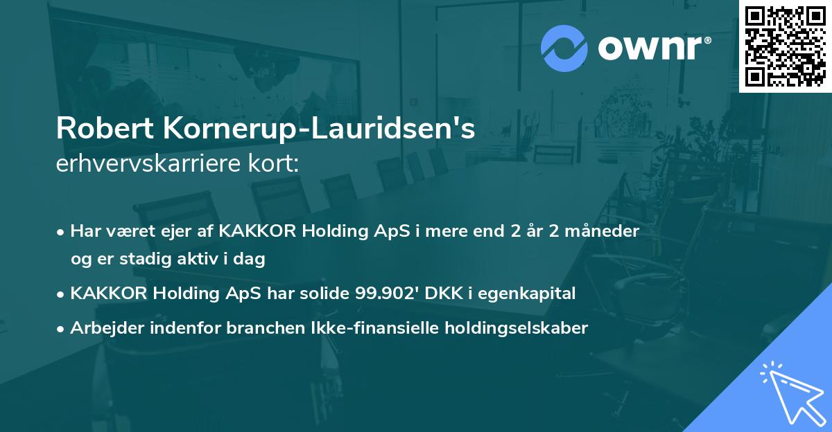 Robert Kornerup-Lauridsen's erhvervskarriere kort