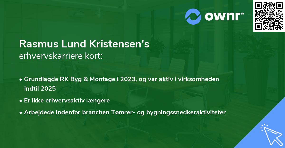 Rasmus Lund Kristensen's erhvervskarriere kort