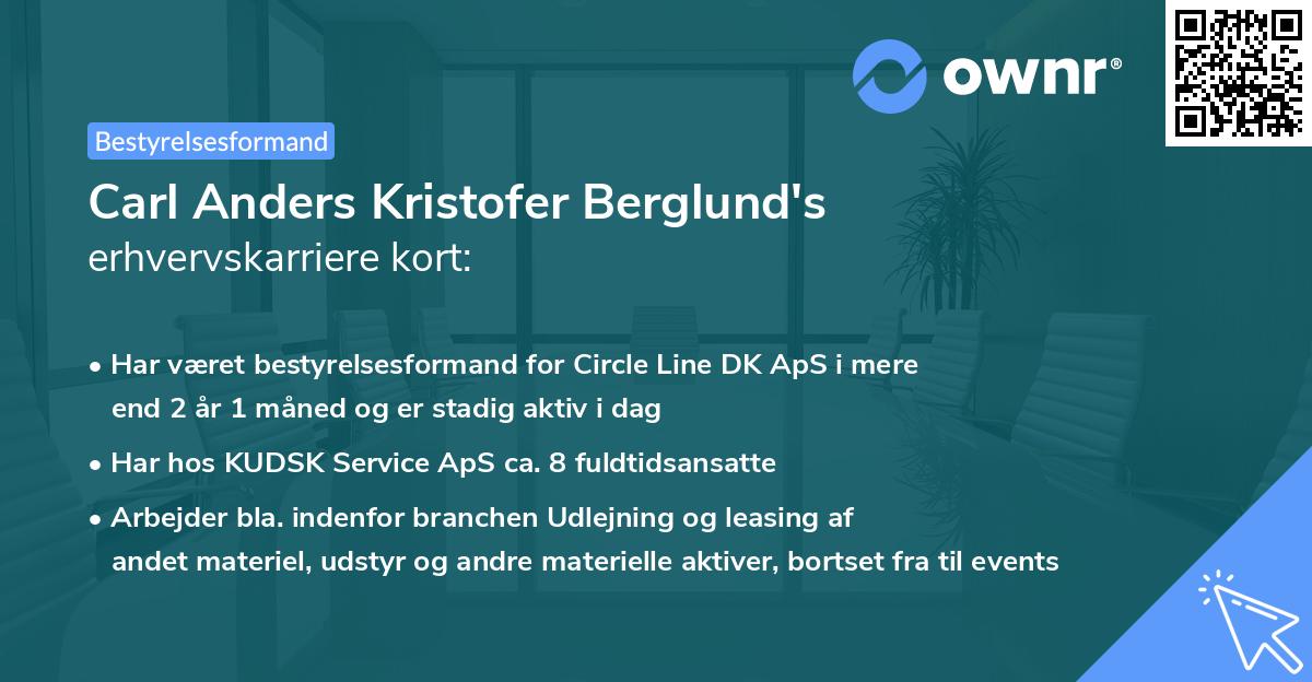 Carl Anders Kristofer Berglund's erhvervskarriere kort