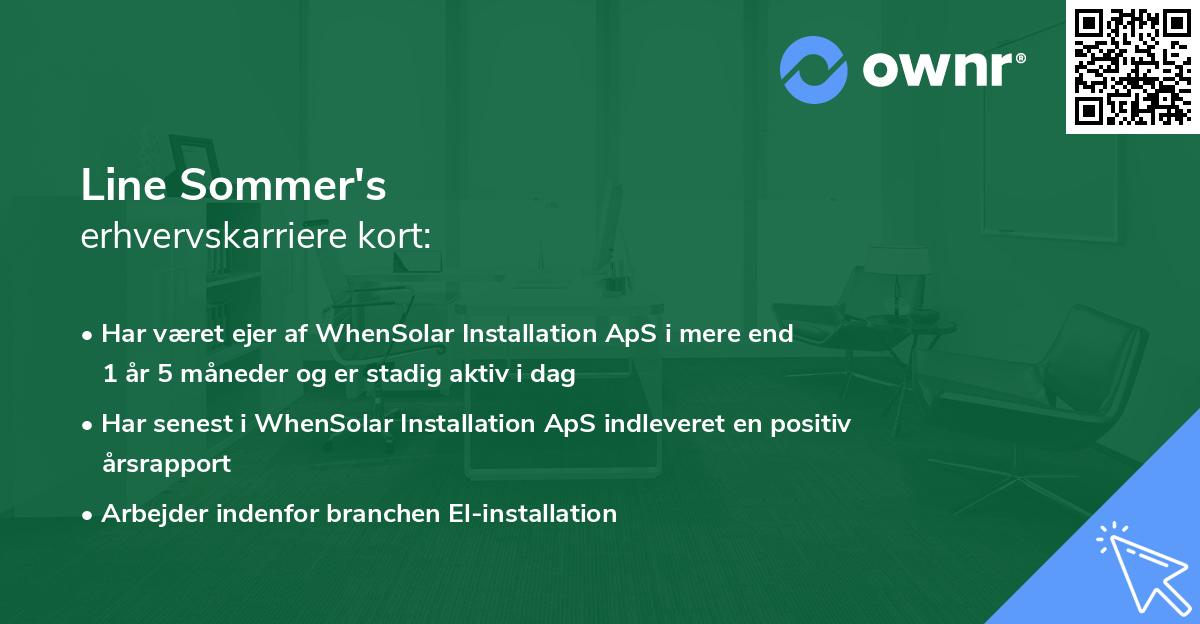 Line Sommer's erhvervskarriere kort