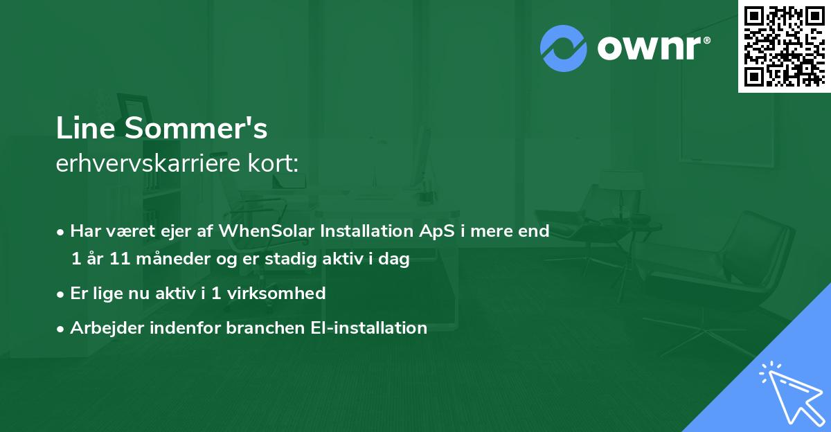 Line Sommer's erhvervskarriere kort
