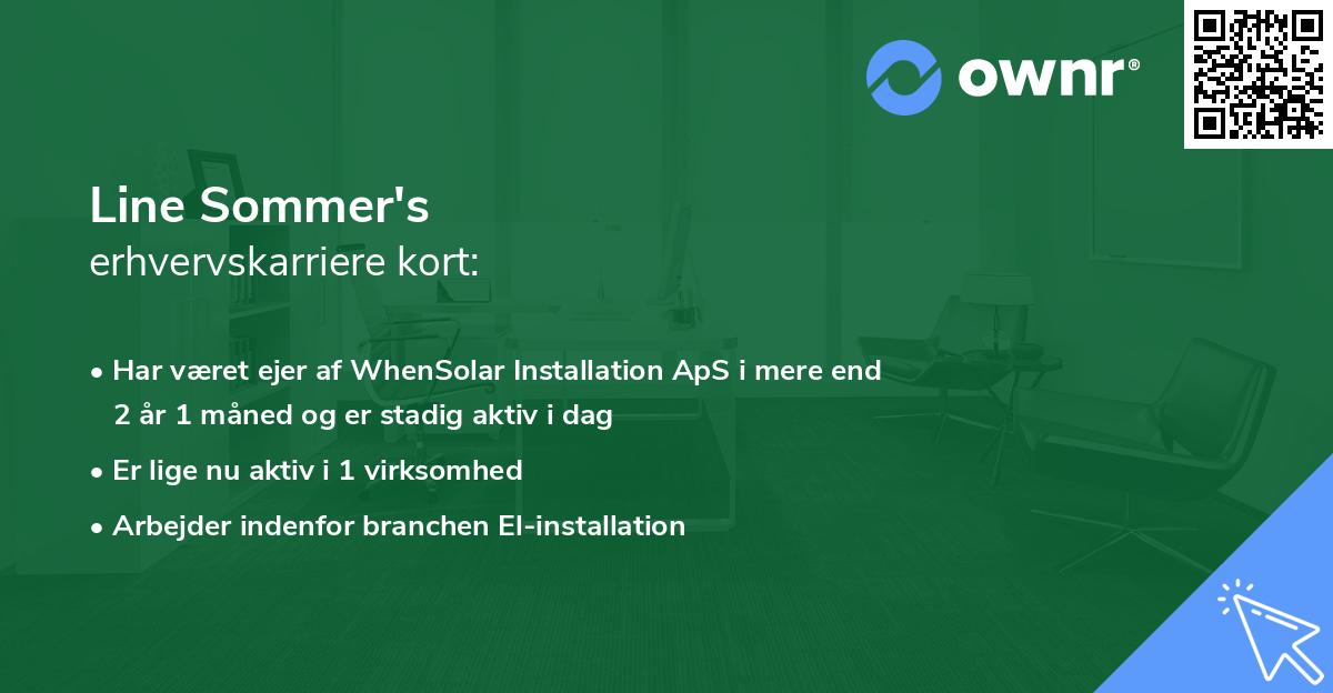 Line Sommer's erhvervskarriere kort