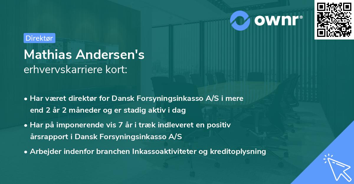 Mathias Andersen's erhvervskarriere kort