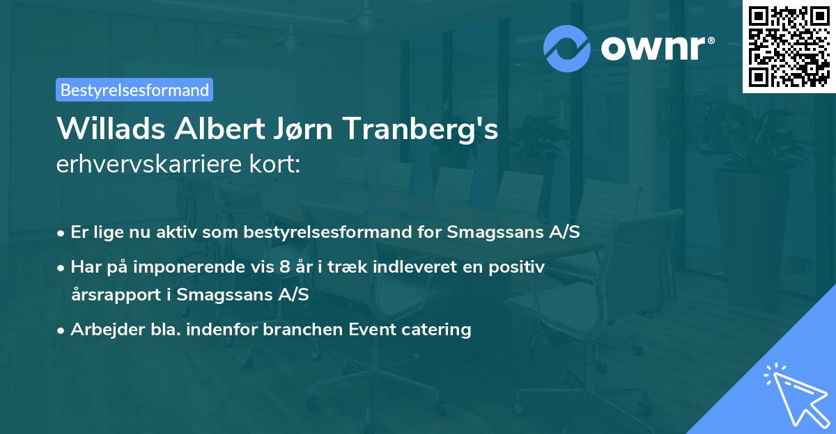 Willads Albert Jørn Tranberg's erhvervskarriere kort