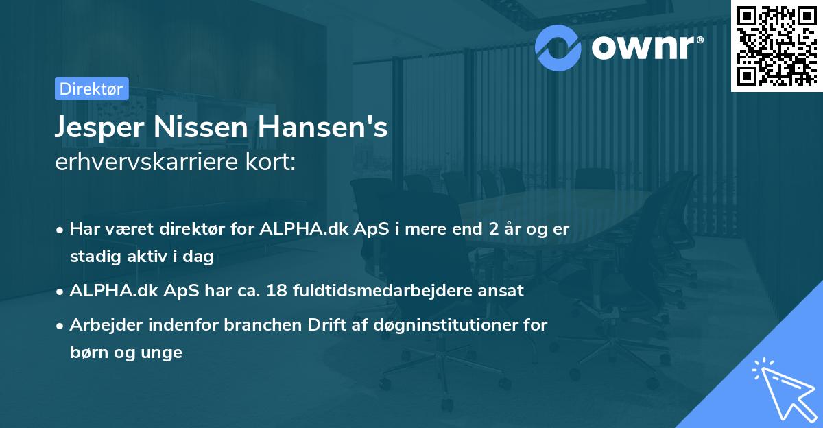 Jesper Nissen Hansen's erhvervskarriere kort