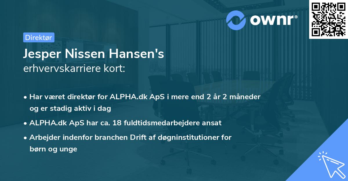 Jesper Nissen Hansen's erhvervskarriere kort