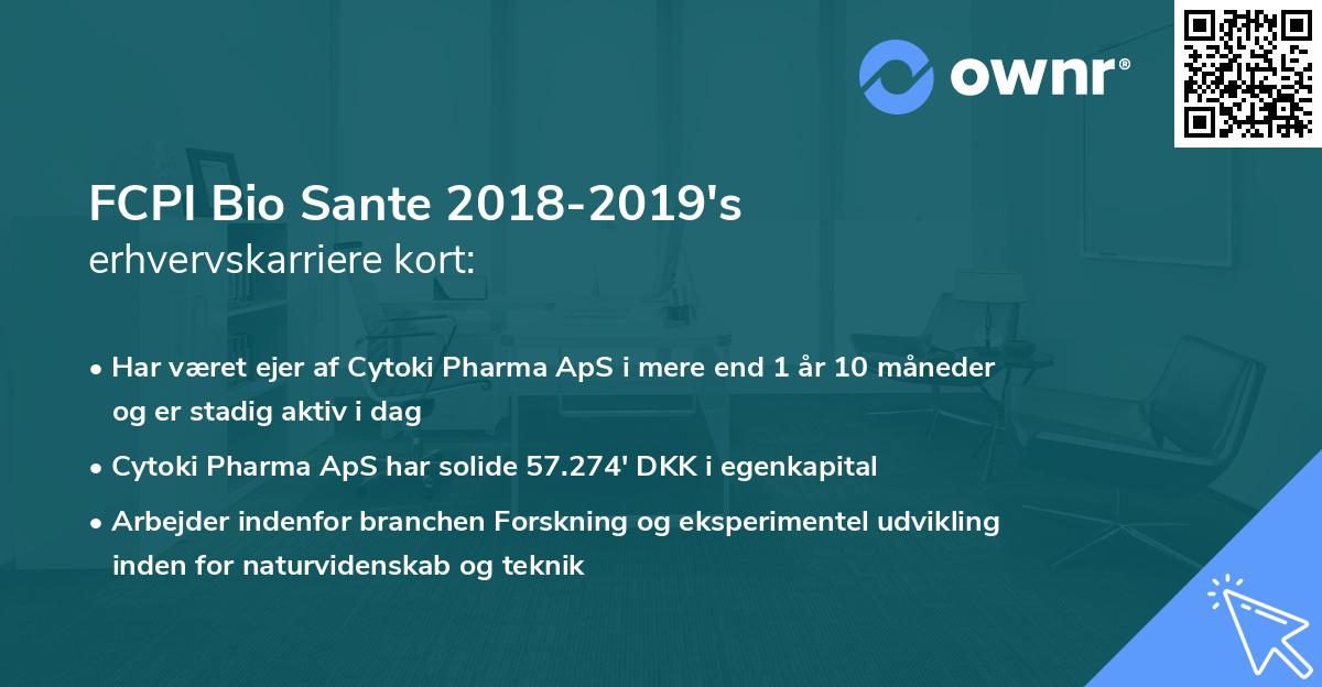 FCPI Bio Sante 2018-2019's erhvervskarriere kort