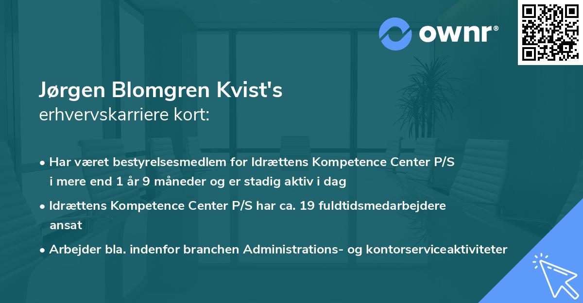 Jørgen Blomgren Kvist's erhvervskarriere kort