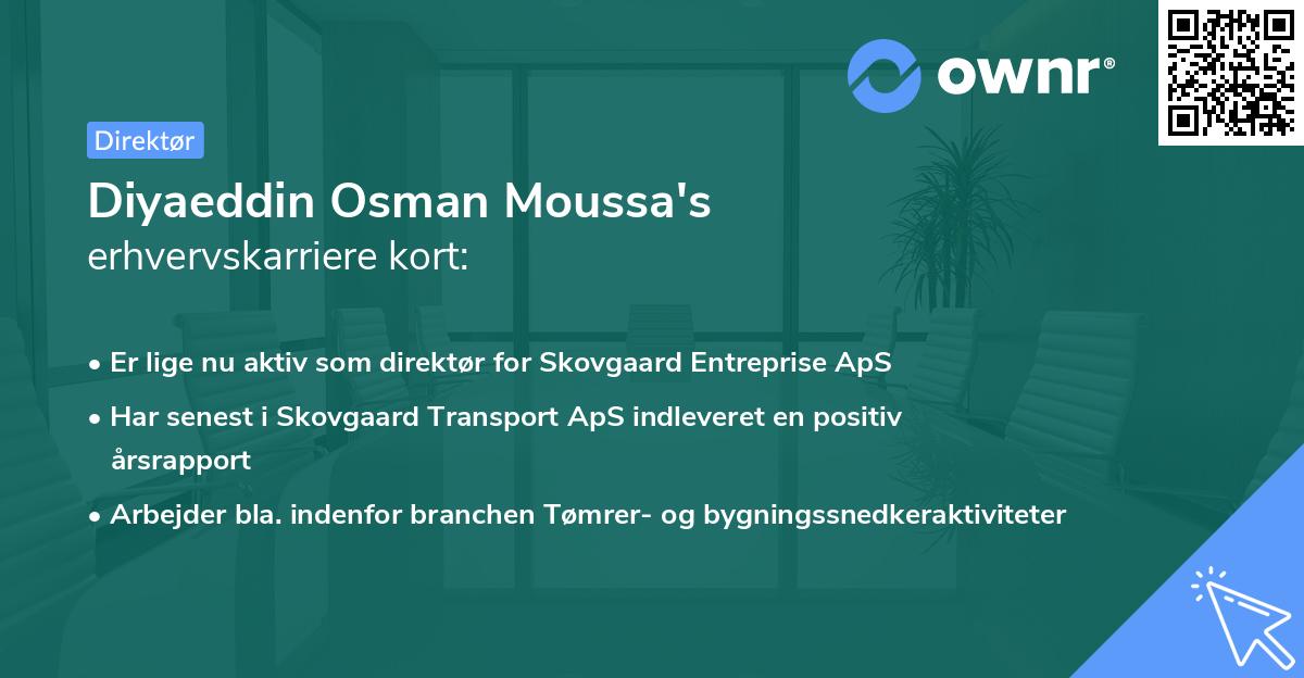 Diyaeddin Osman Moussa's erhvervskarriere kort