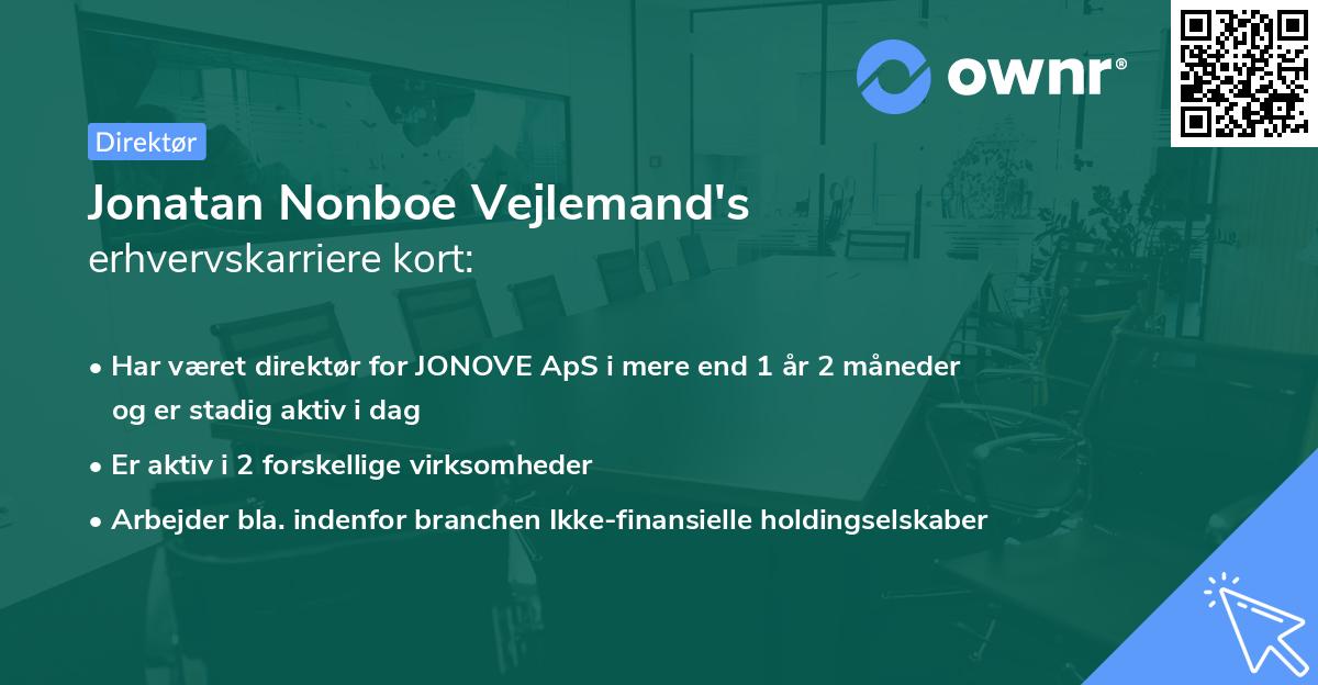 Jonatan Nonboe Vejlemand's erhvervskarriere kort