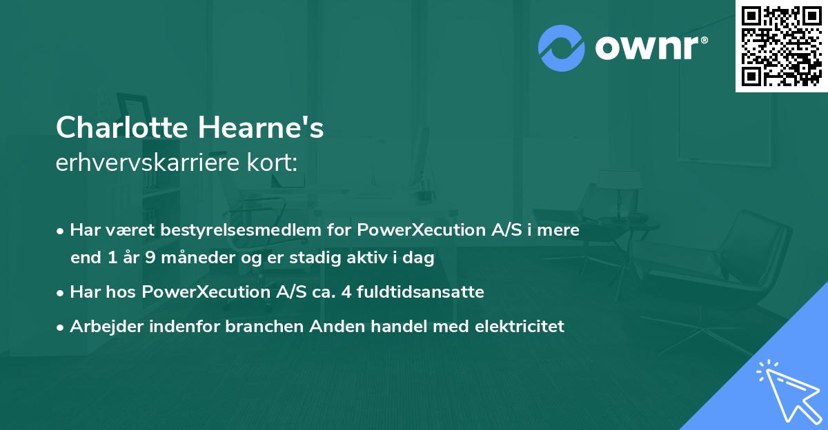 Charlotte Hearne's erhvervskarriere kort