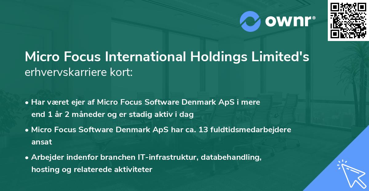 Micro Focus International Holdings Limited's erhvervskarriere kort