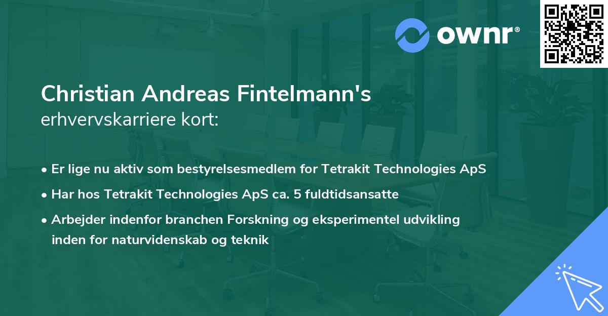 Christian Andreas Fintelmann's erhvervskarriere kort