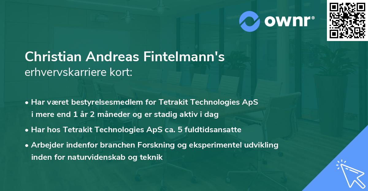Christian Andreas Fintelmann's erhvervskarriere kort
