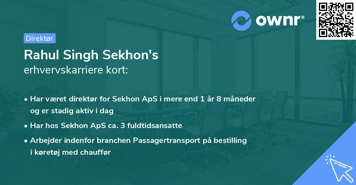 Rahul Singh Sekhon's erhvervskarriere kort