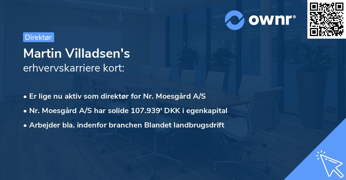 Martin Villadsen's erhvervskarriere kort