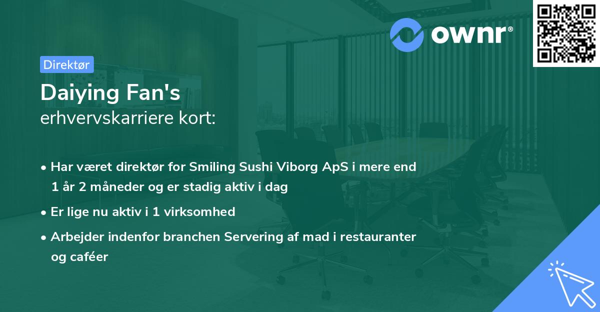 Daiying Fan's erhvervskarriere kort