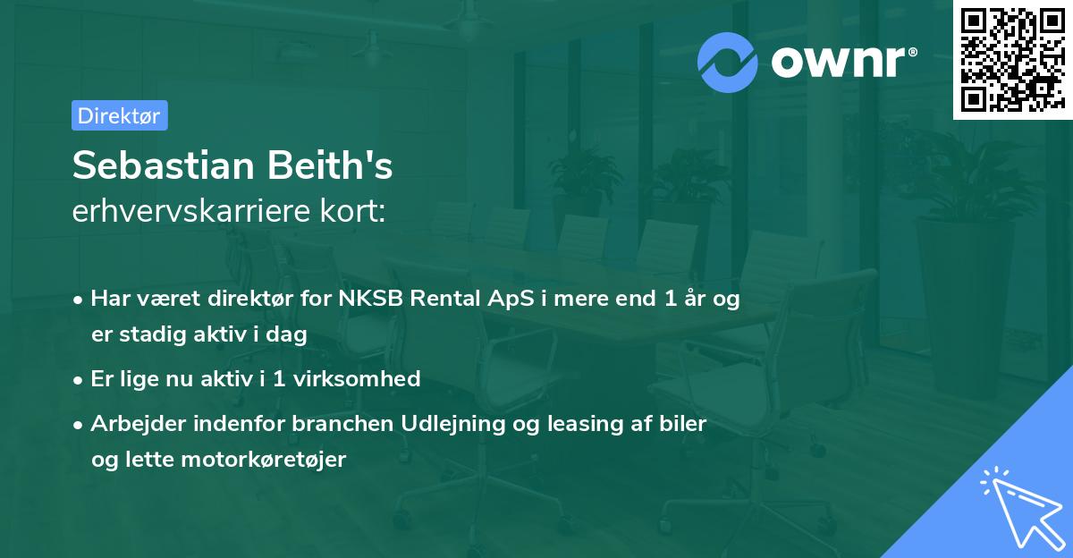 Sebastian Beith's erhvervskarriere kort