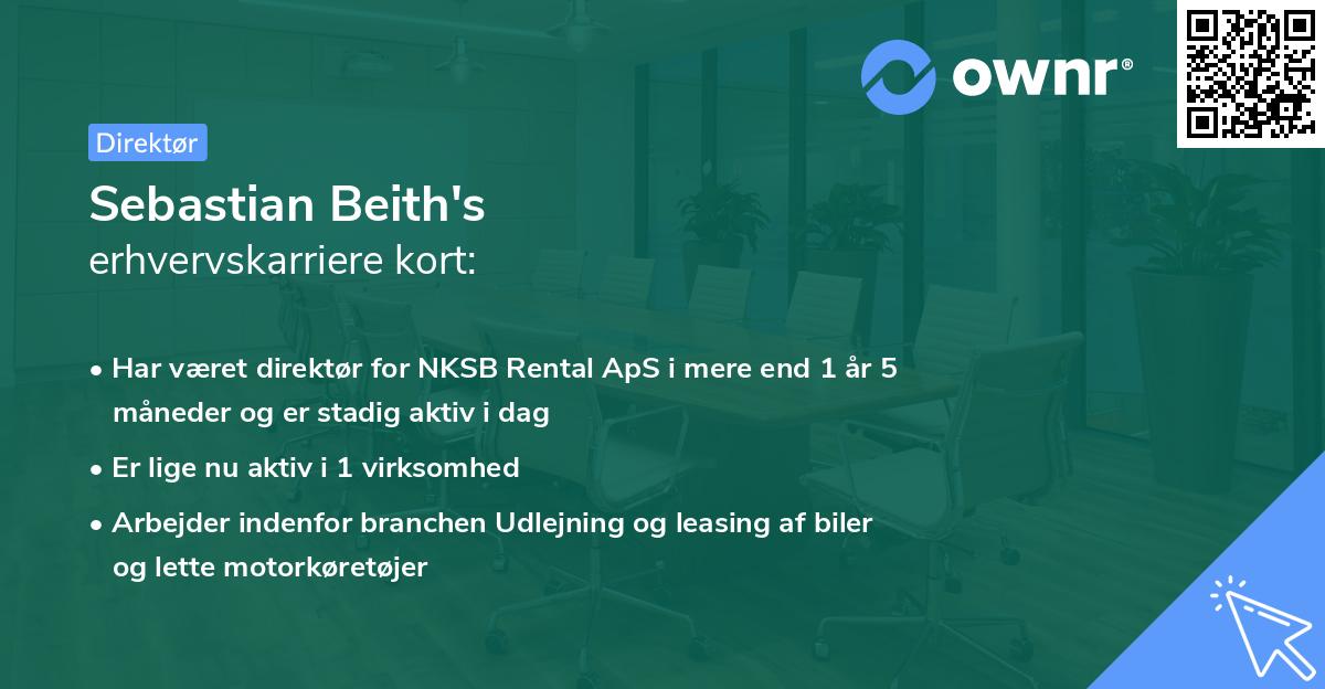 Sebastian Beith's erhvervskarriere kort