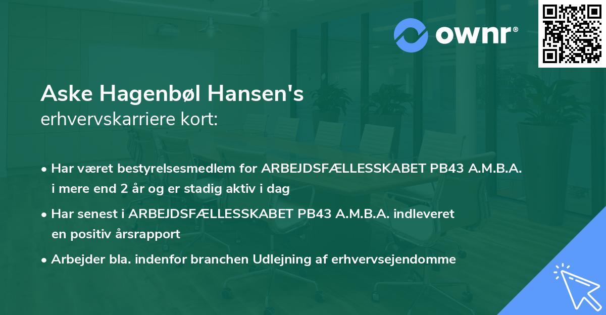 Aske Hagenbøl Hansen's erhvervskarriere kort