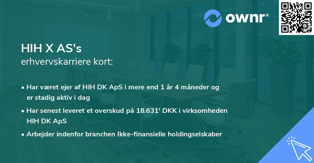 HIH X AS's erhvervskarriere kort