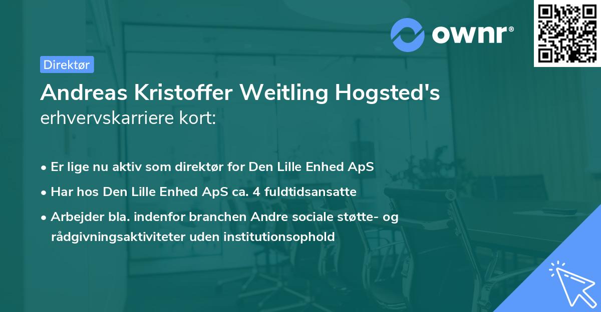 Andreas Kristoffer Weitling Hogsted's erhvervskarriere kort