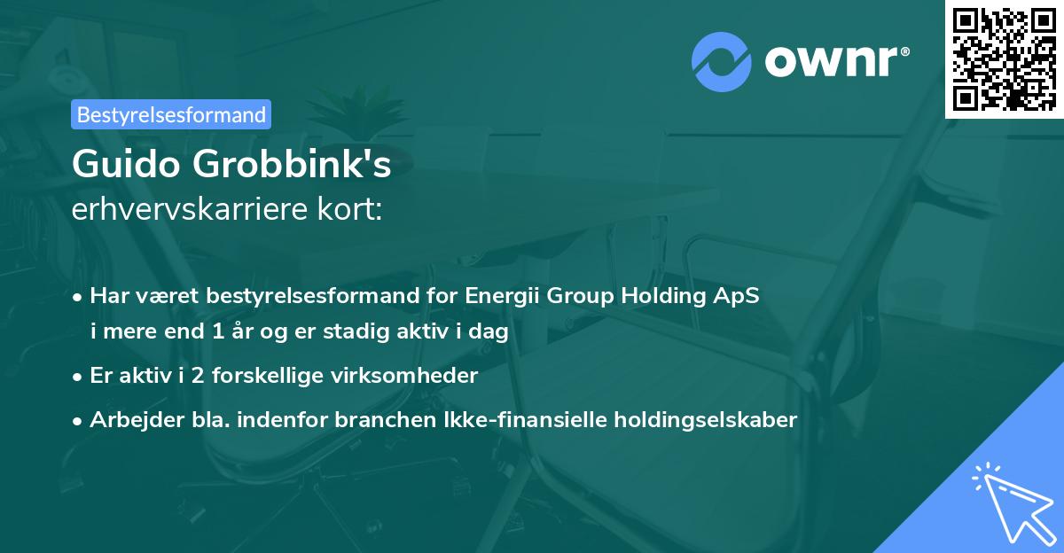 Guido Grobbink's erhvervskarriere kort