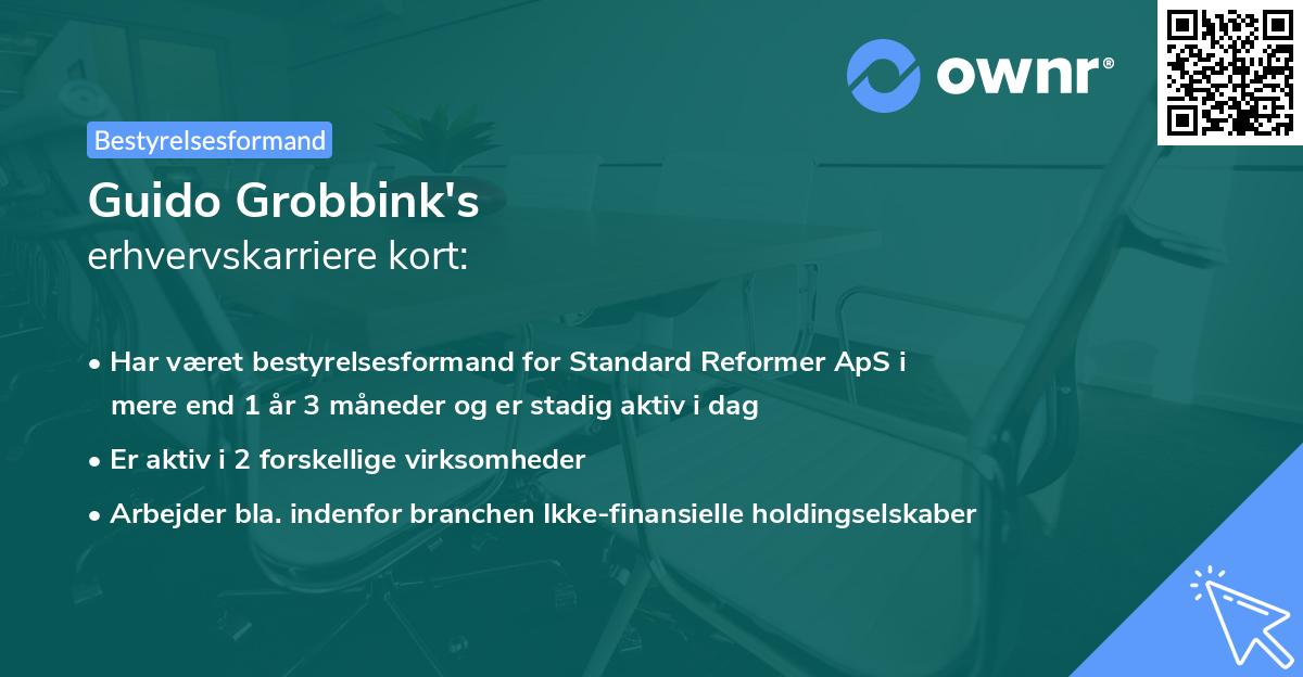 Guido Grobbink's erhvervskarriere kort