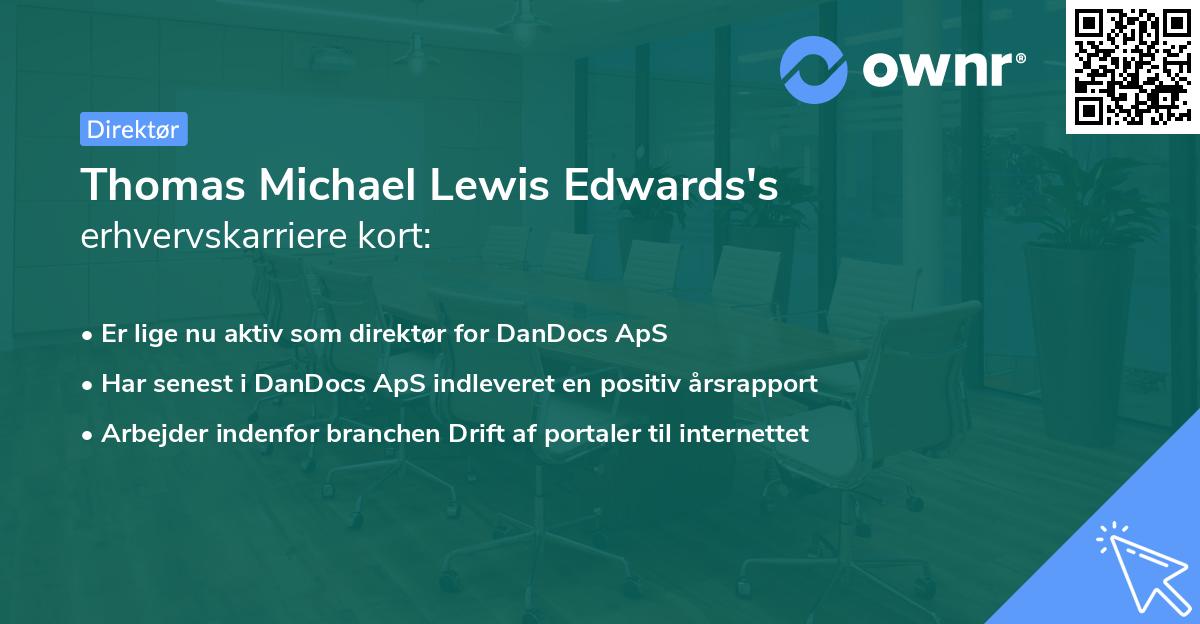Thomas Michael Lewis Edwards's erhvervskarriere kort