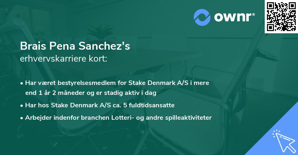 Brais Pena Sanchez's erhvervskarriere kort
