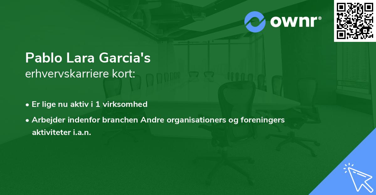 Pablo Lara Garcia's erhvervskarriere kort