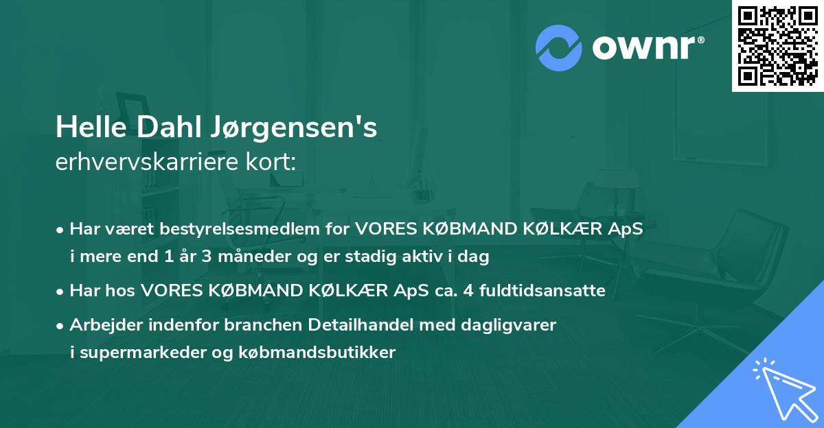 Helle Dahl Jørgensen's erhvervskarriere kort