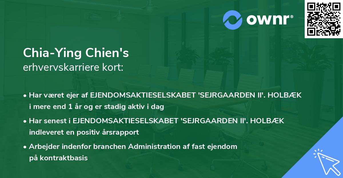 Chia-Ying Chien's erhvervskarriere kort