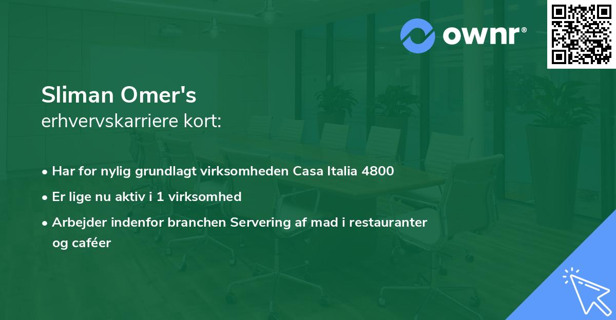 Sliman Omer's erhvervskarriere kort