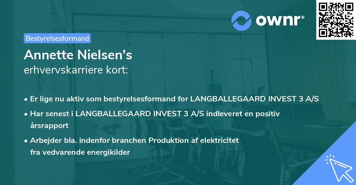 Annette Nielsen's erhvervskarriere kort