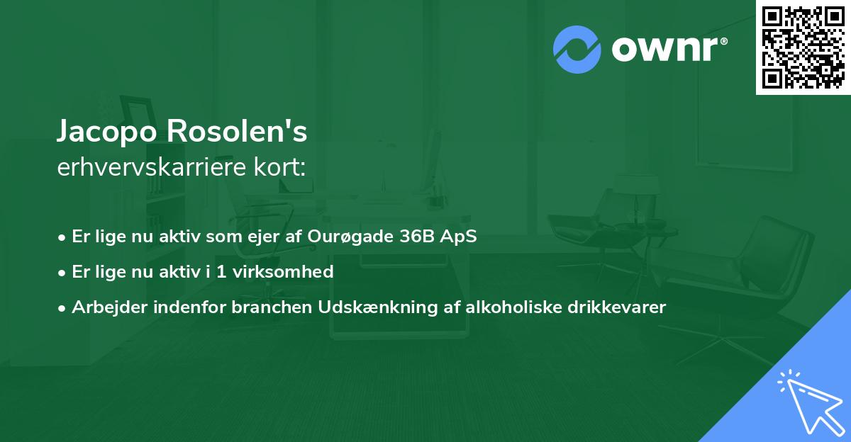 Jacopo Rosolen's erhvervskarriere kort