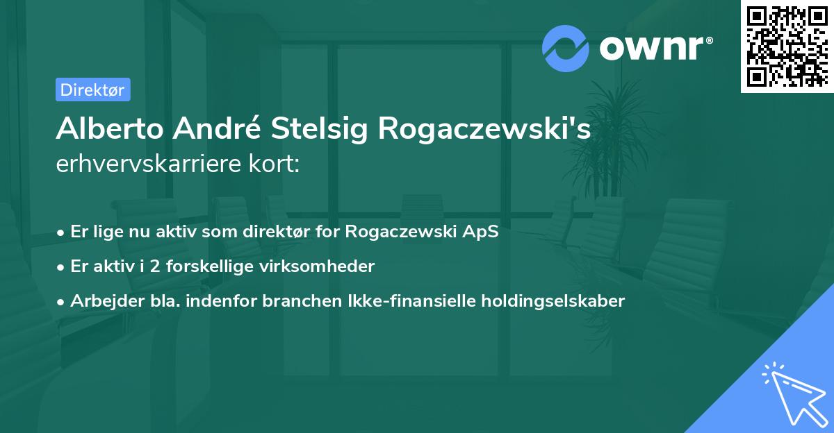 Alberto André Stelsig Rogaczewski's erhvervskarriere kort