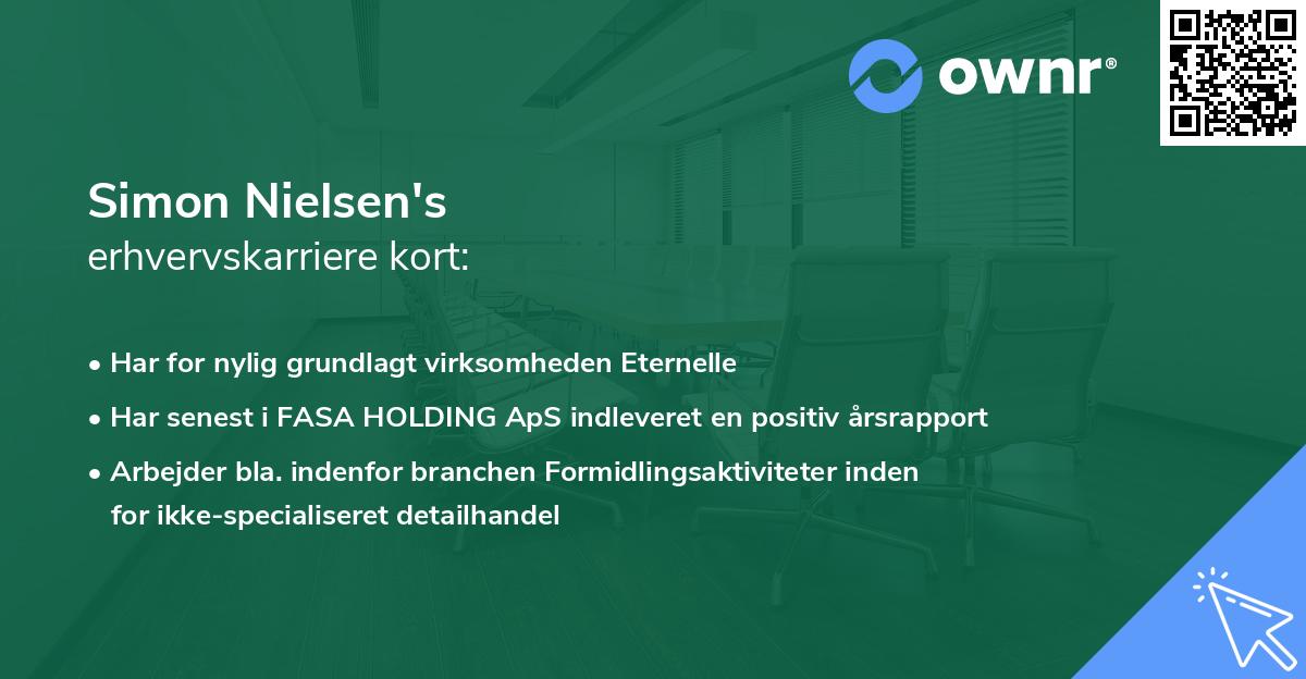 Simon Nielsen's erhvervskarriere kort
