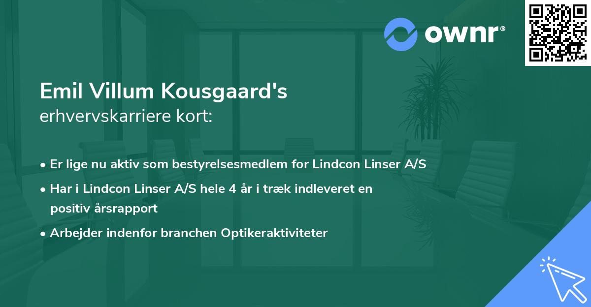 Emil Villum Kousgaard's erhvervskarriere kort
