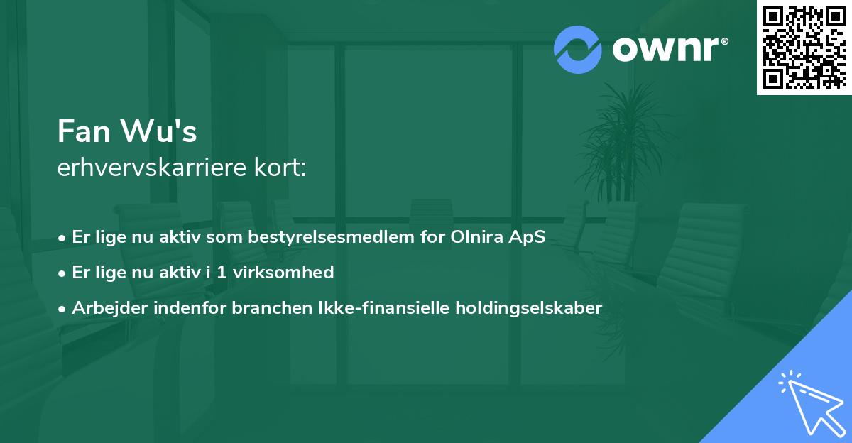 Fan Wu's erhvervskarriere kort