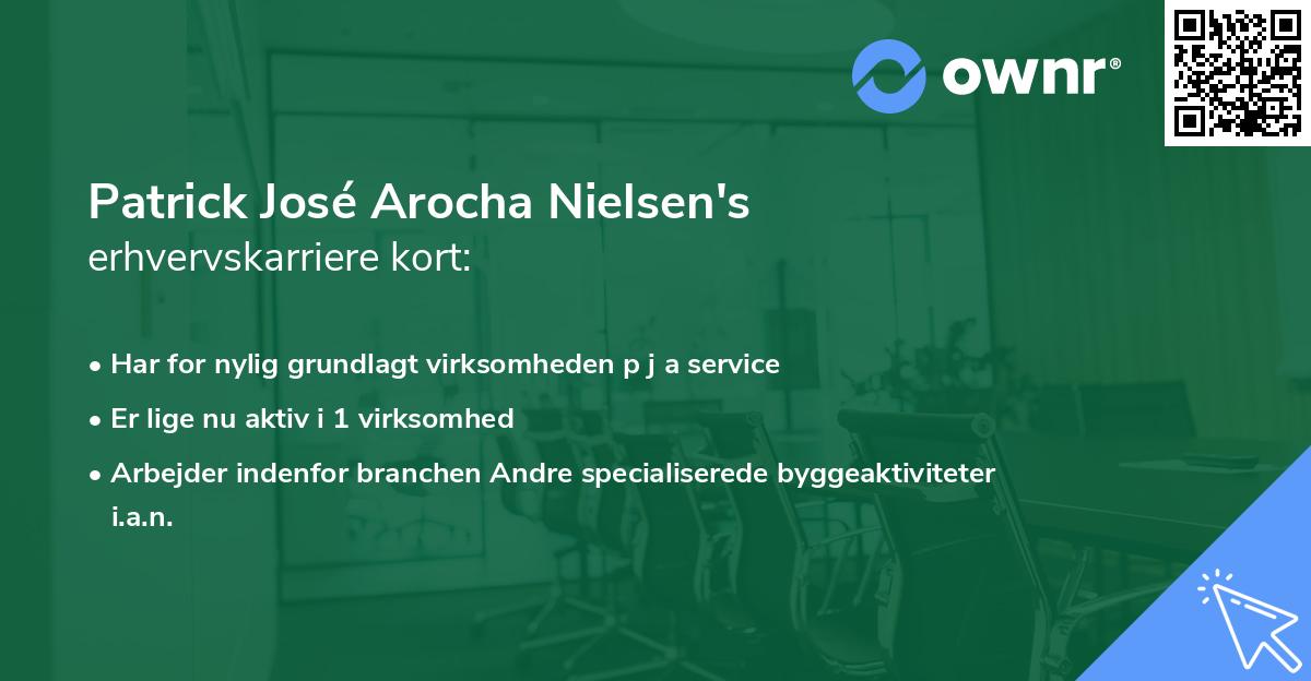 Patrick José Arocha Nielsen's erhvervskarriere kort