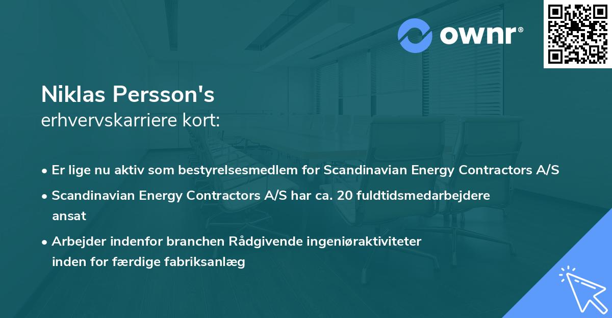 Niklas Persson's erhvervskarriere kort