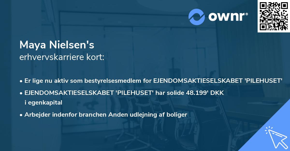Maya Nielsen's erhvervskarriere kort
