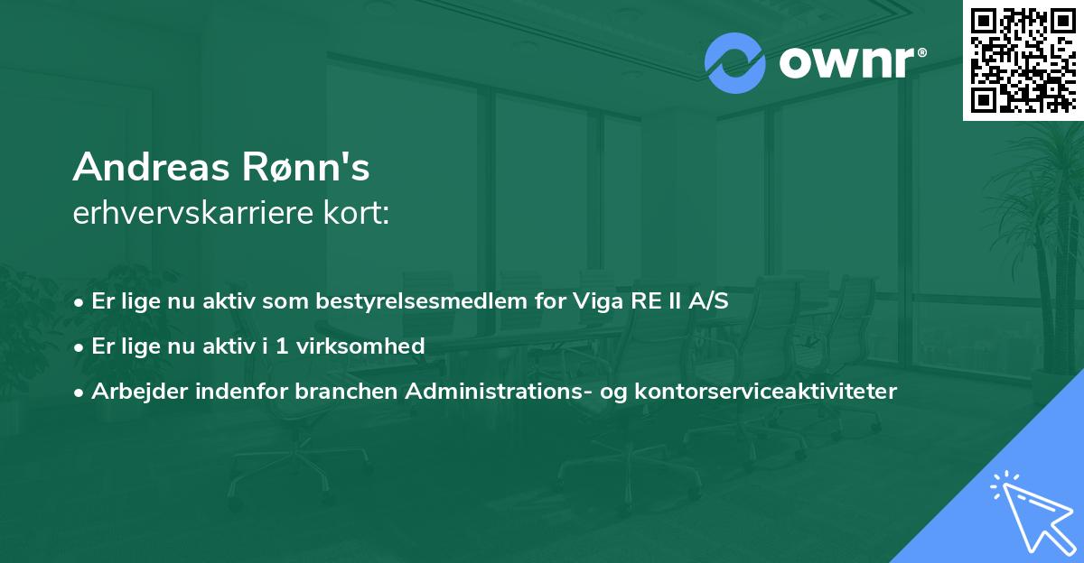 Andreas Rønn's erhvervskarriere kort