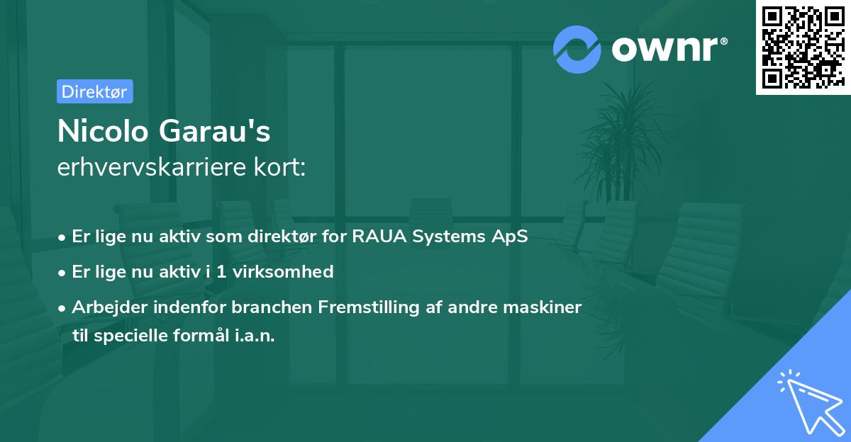 Nicolo Garau's erhvervskarriere kort